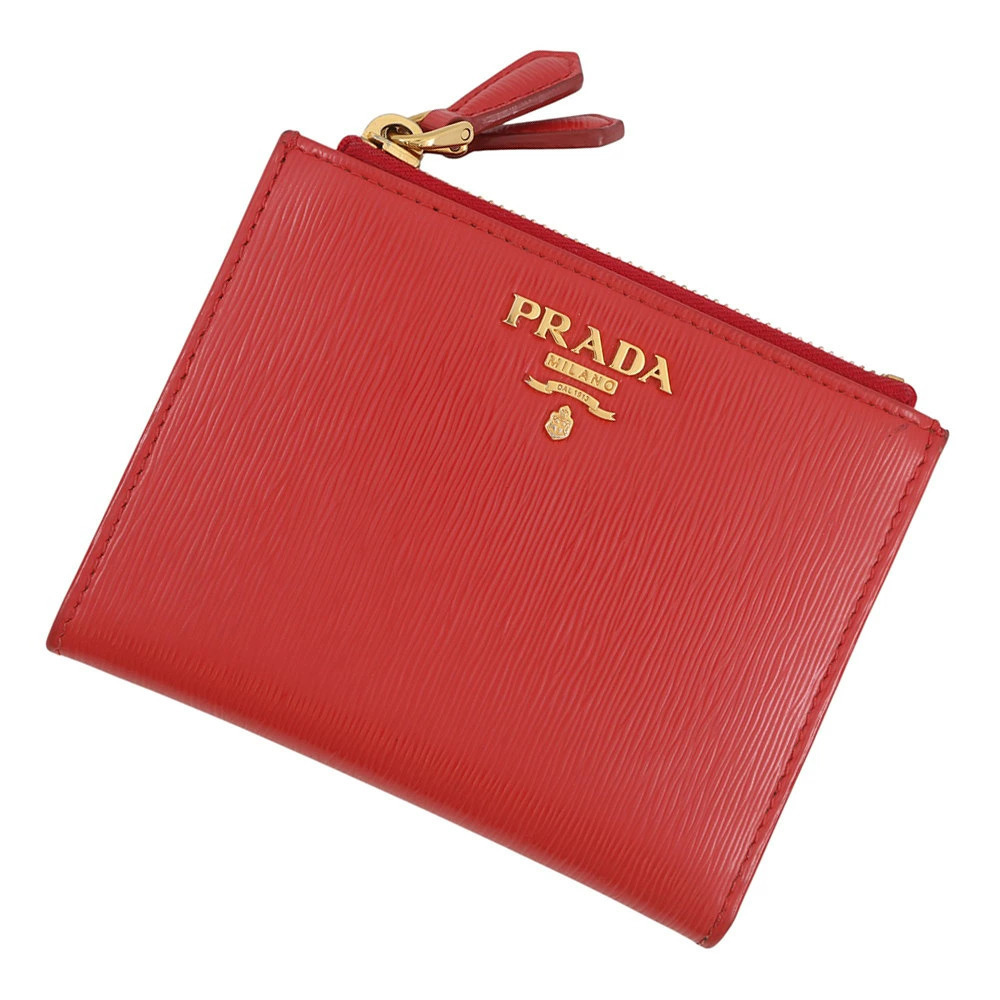 Prada Bi fold Wallet Compact Leather